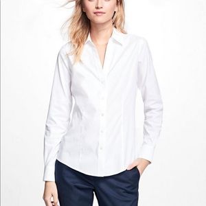 Brooks Brothers 0P Fitted White Button down